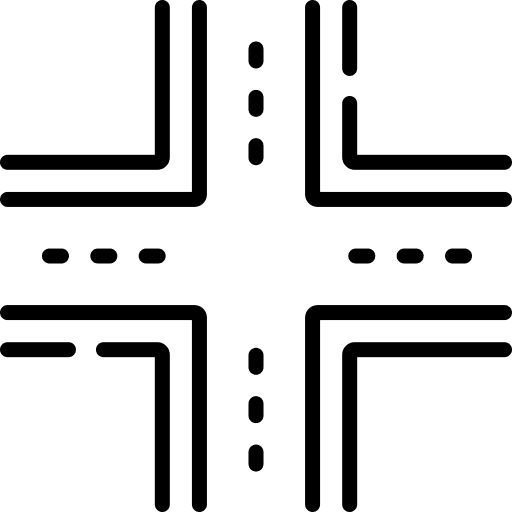 Crossroad car traffic transportation icon
