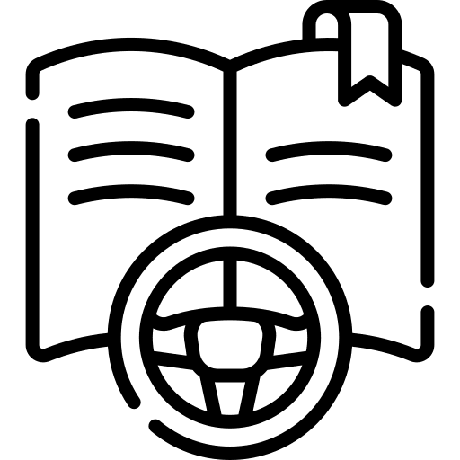 Driving school driving school book guide icon