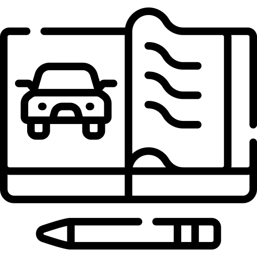 Test test driving test pencil icon