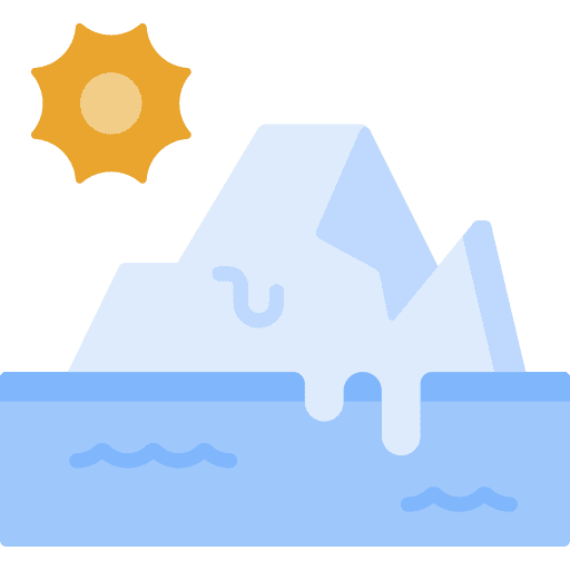 Glacier crisis melting iceberg icon