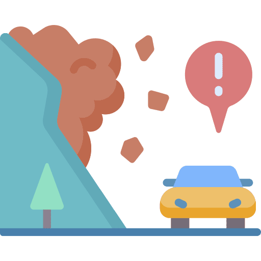 Landslide dangerous disaster danger icon