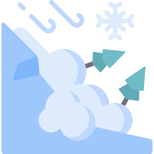 Snow avalanche winter season nature snowflakes icon