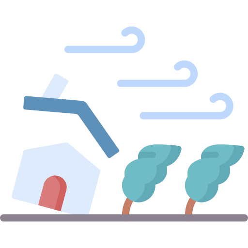 Wind weather meteorology house icon