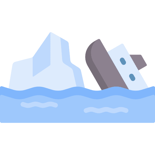 Boat disaster transportation ocean icon