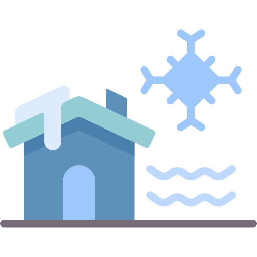 Cold wave meteorology windy winter icon