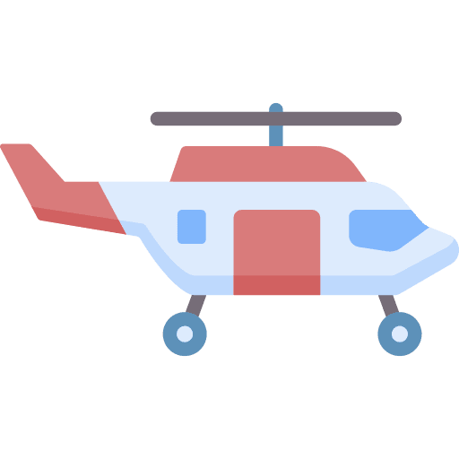Helicopter emergency transportation rescue icon