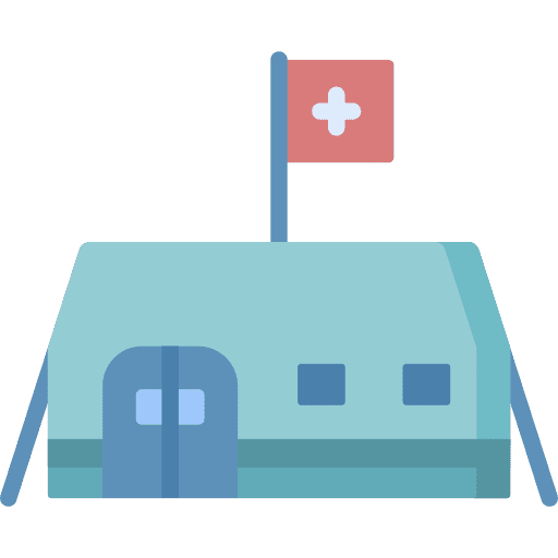 Shelter cross building humanitarian icon