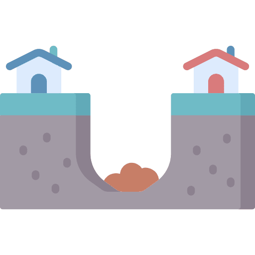 Sink buildings sinking property icon