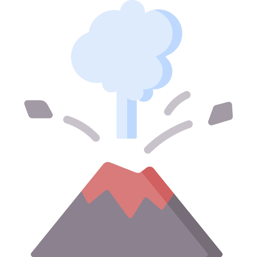 Volcano eruption natural landscape icon