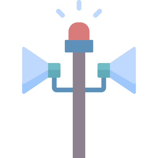 Warning city siren light icon