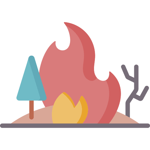 Wildfire heatwave greenhouse effect extreme weather icon