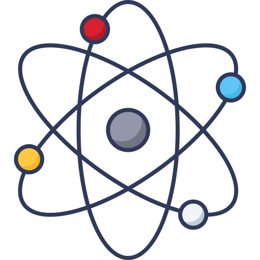 Atom healthcare and medical education science icon
