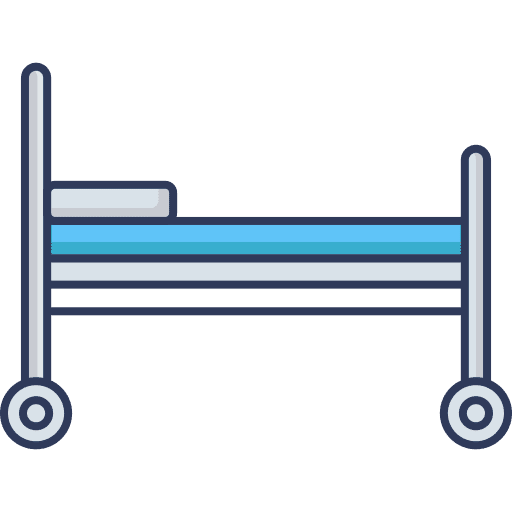 Hospital bed medical stretcher medical assistance hospital bed icon
