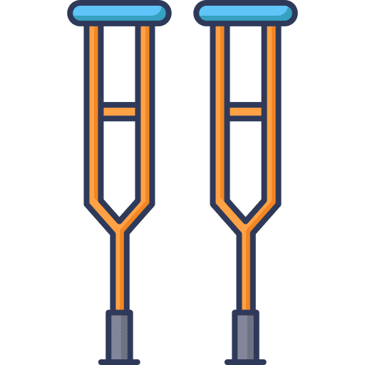 Orthopedic injured crutches orthopedic icon