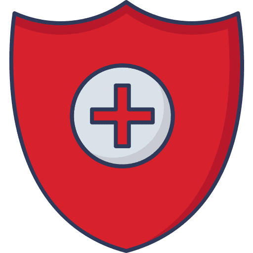 Shield protected security health insurance icon