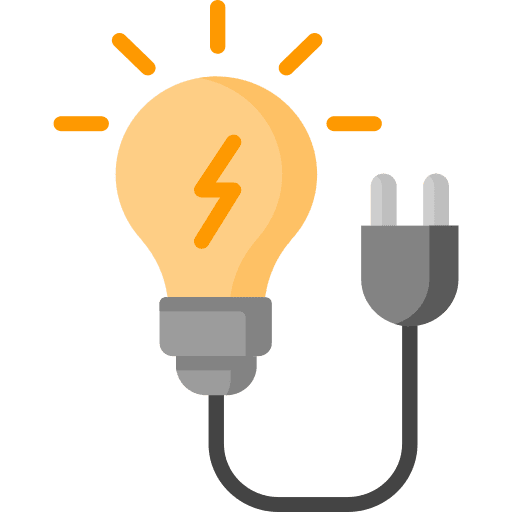 Electricity electronics light bulb power icon