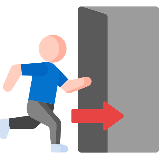 Emergency exit escape emergency exit people icon