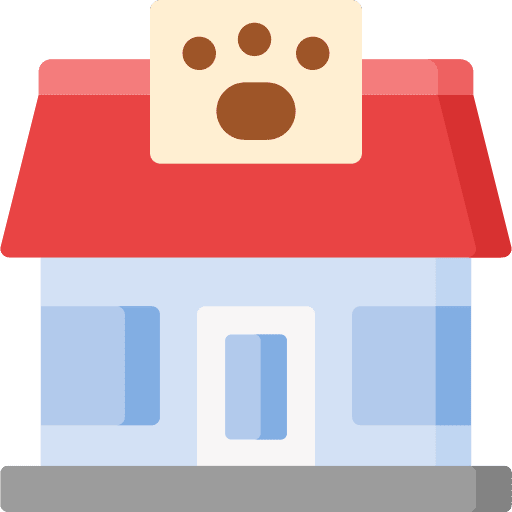 Animal shelter building veterinary welfare icon