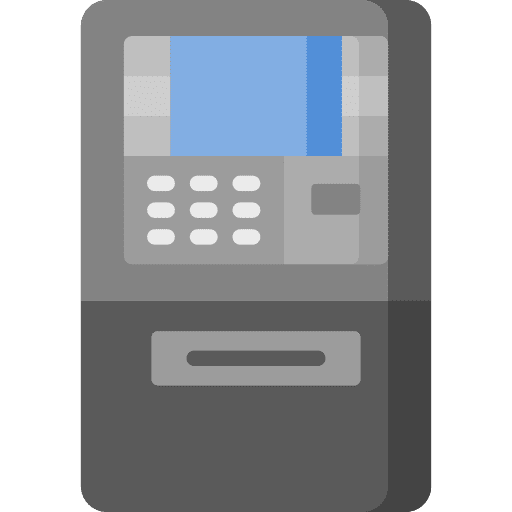 Atm business and finance credit card machine icon
