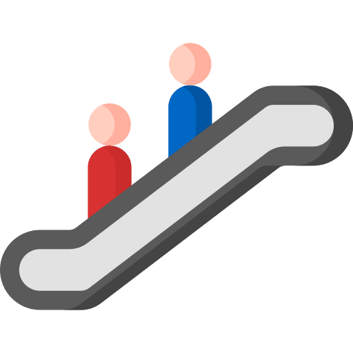 Escalator mall stair sign icon