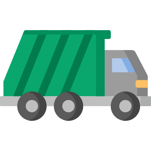 Garbage truck vehicle dump transportation icon