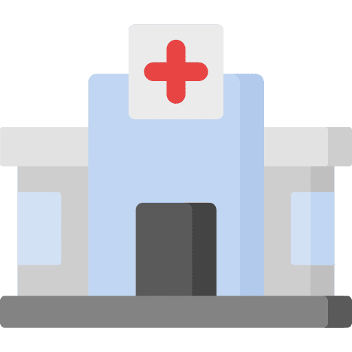 Hospital urban health clinic healthcare and medical icon