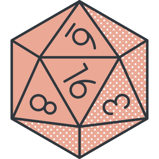 Dice role playing role board game icon