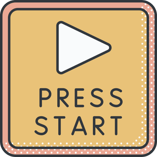 Play button videogame play console icon