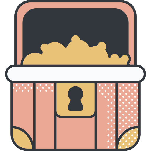 Treasure chest wealthy treasure pirate icon