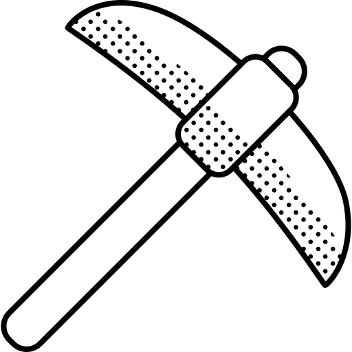 Pick miner dig construction and tools icon