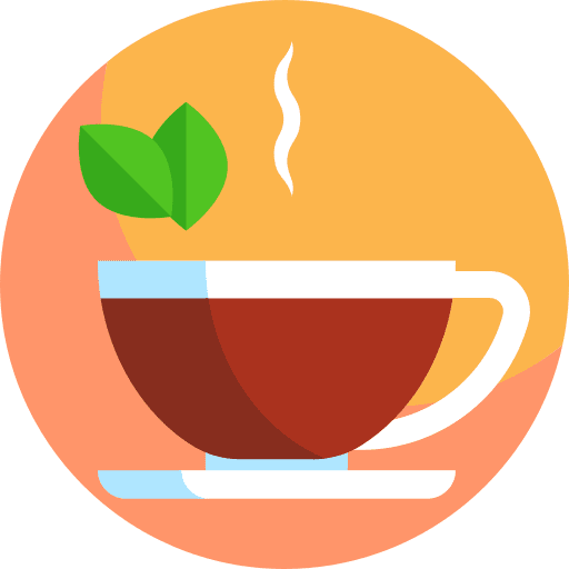 Black tea cup black tea leaves icon