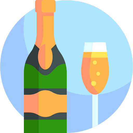 Champagne glass bottle celebration icon