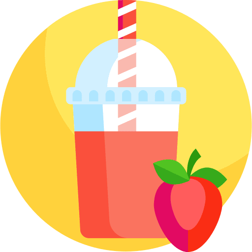 Strawberry juice beverage drink straw icon