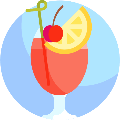 Cocktail beverage glass straw icon