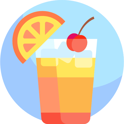 Tequila sunrise alcoholic drink cherry glass icon