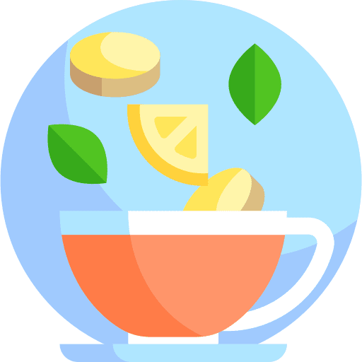 Ginger tea beverage herbal drink icon