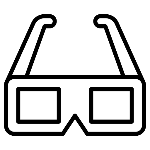 3d glasses music and multimedia glasses cinema icon