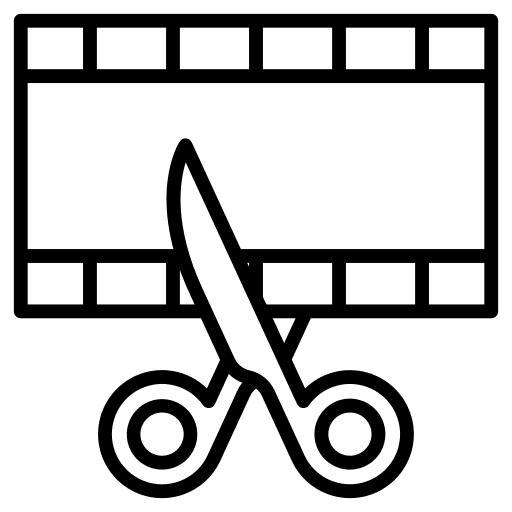 Film reel edit tools video cutting icon