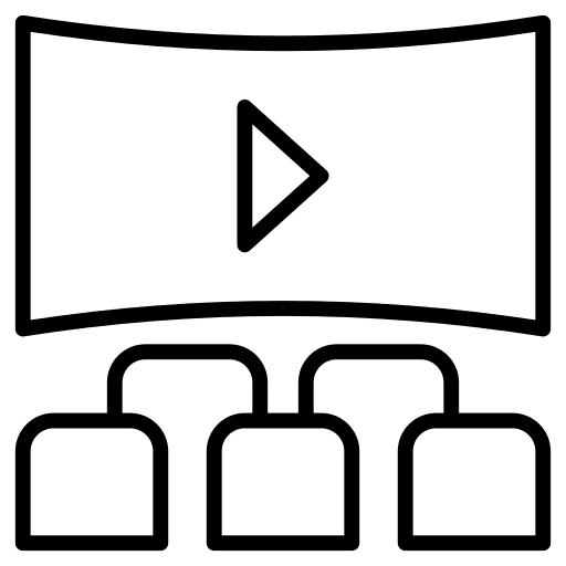 Theatre screen video presentation theatre icon