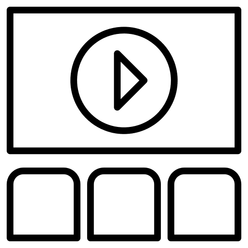 Video presentation projector entertainment chair icon