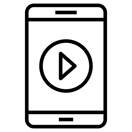 Mobile phone video player electronics play button icon