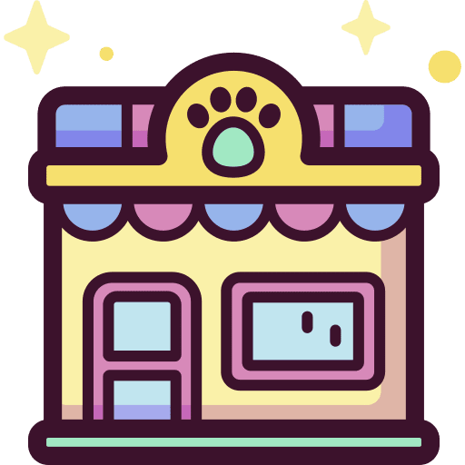 Pet shop buildings store architecture and city icon
