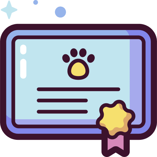 Certificate pedigree paw files and folders icon