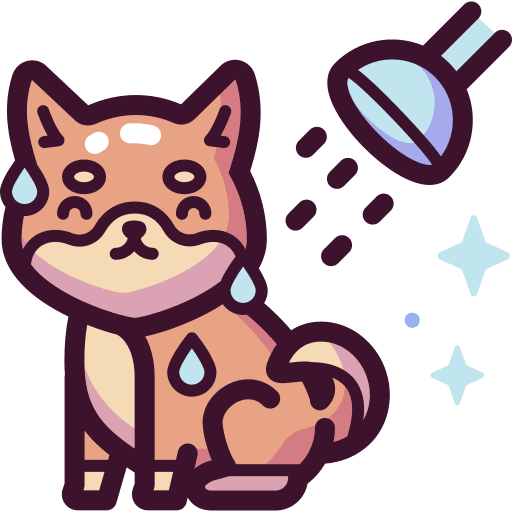 Shower dog clean hygiene icon