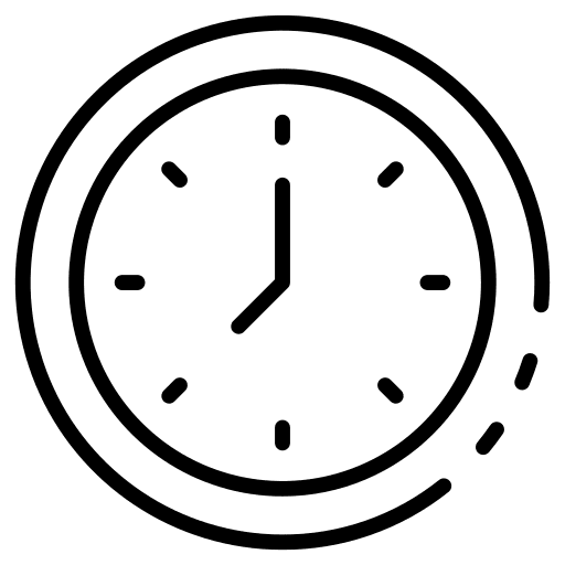 Clock time and date hour round clock icon