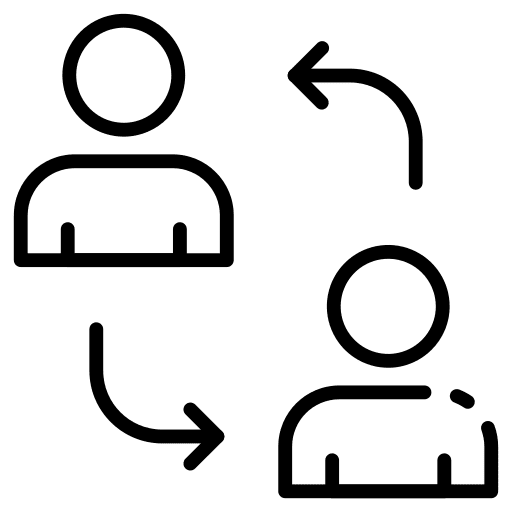 Exchange networking referral work team icon