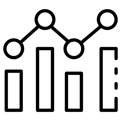 Bar chart line graph bar chart growth icon