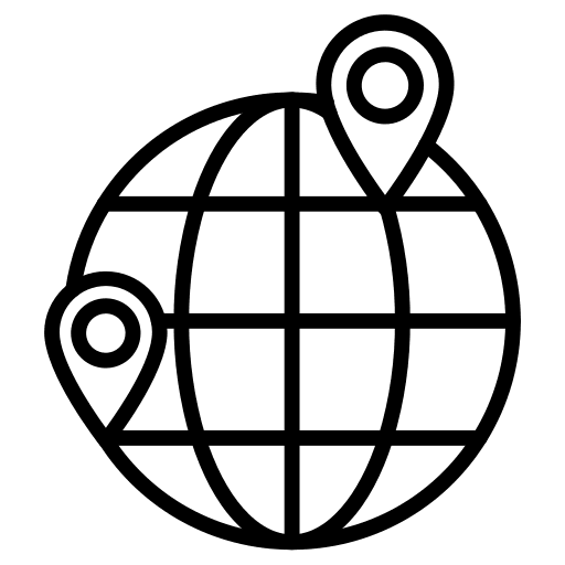 Global globe placeholder earth grid icon