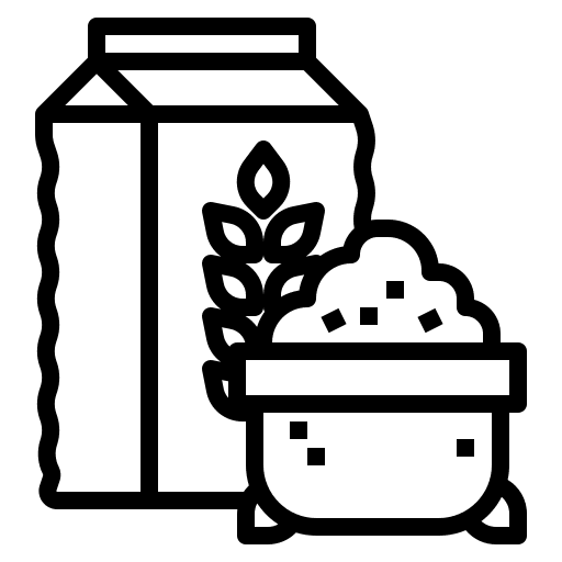 Wheat flour oatmeal cereal rice icon