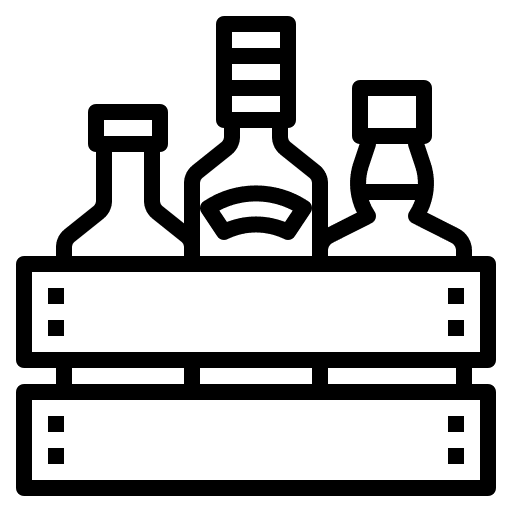 Alcohol drinks bottles food and restaurant icon